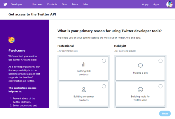 Twitter APIに登録してみた～申請に通過したやり取りを掲載～